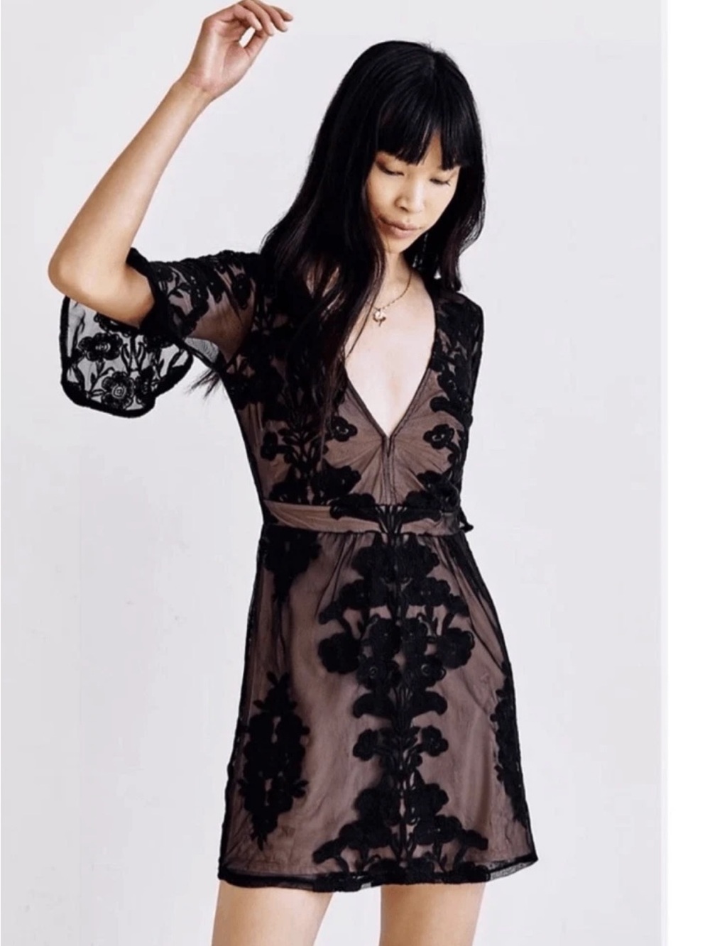 FOR LOVE AND LEMONS Sz XL TEMECULA MINI DRESS IN BLACK NWT - Picture 8 of 8